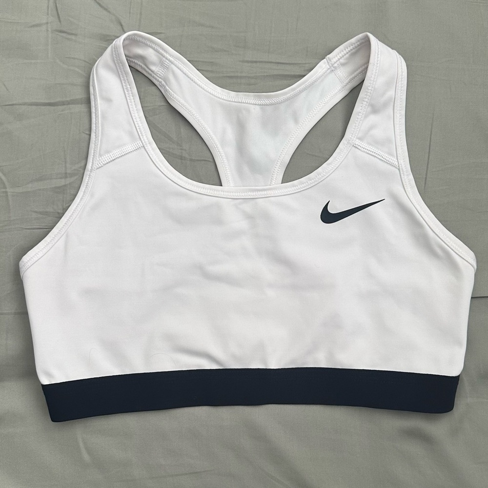 Nike Women's White and Black Sports Bra